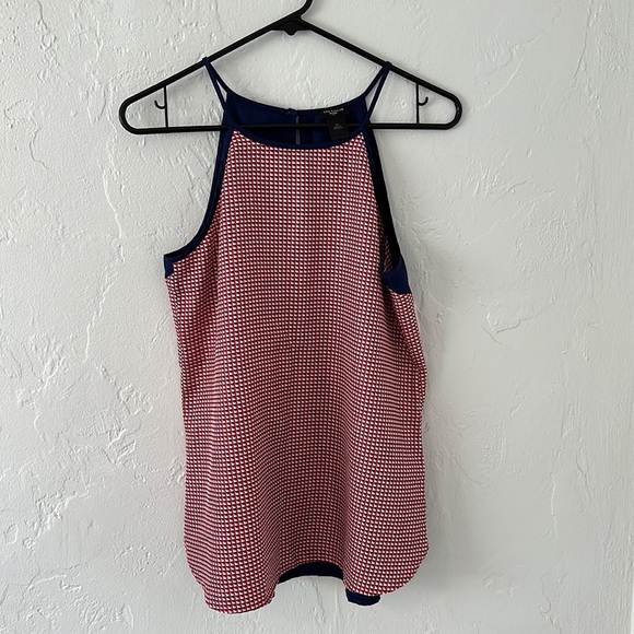 Ann Taylor Petite Halter Red Blue Blouse Size Medium - Picture 6 of 7